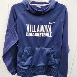 Nike Villanova Wildcats Basketball Therma-Fit Blue Sweatshirt Hoodie Sz …